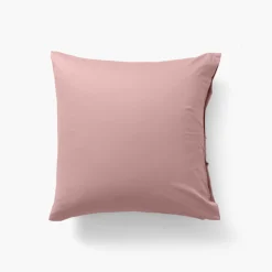 Carré Blanc Taie d'oreiller carrée satin de coton lavé bio Quartz blush| Taies D’oreiller