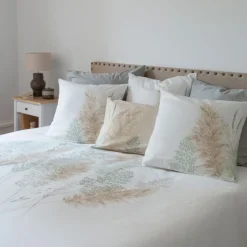 Carré Blanc Taie d'oreiller carrée satin de coton Pampa II| Taies D’oreiller