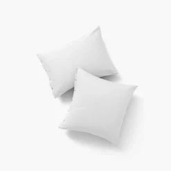 Carré Blanc Taie d'oreiller carrée satin de coton lavé bio Quartz blanc| Taies D’oreiller