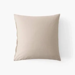 Carré Blanc Taie d'oreiller carrée satin de coton lavé bio Quartz dune|Femme Coffrets Cadeaux|Taies D’oreiller