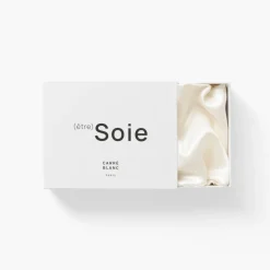 Carré Blanc Taie d'oreiller carrée soie de mûrier Beauté ivoire|Femme Coffrets Cadeaux|Capsule Soienew