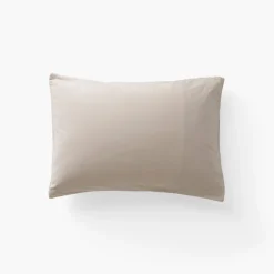 Carré Blanc Taie d'oreiller rectangulaire lin et coton lavé Songe grège floral| Taies D’oreiller