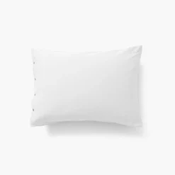Carré Blanc Taie d'oreiller rectangulaire satin de coton lavé bio Quartz blanc| Taies D’oreiller
