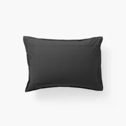 Carré Blanc Taie d'oreiller rectangulaire coton Neo anthracite| Taies D’oreiller