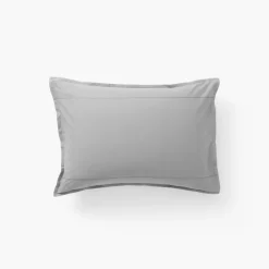 Carré Blanc Taie d'oreiller rectangulaire coton Neo gris| Taies D’oreiller
