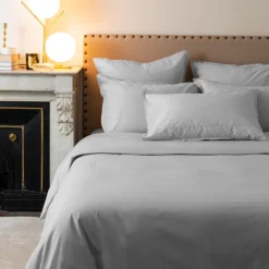 Carré Blanc Taie d'oreiller rectangulaire coton Neo gris| Taies D’oreiller