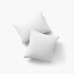 Carré Blanc Taie d'oreiller rectangulaire en pur coton lavé biologique Souffle blanc|Enfant Taies D'oreiller|Taies D’oreiller