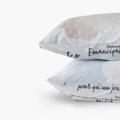 Carré Blanc Taie d'oreiller rectangulaire percale de coton Simones| Taies D’oreiller