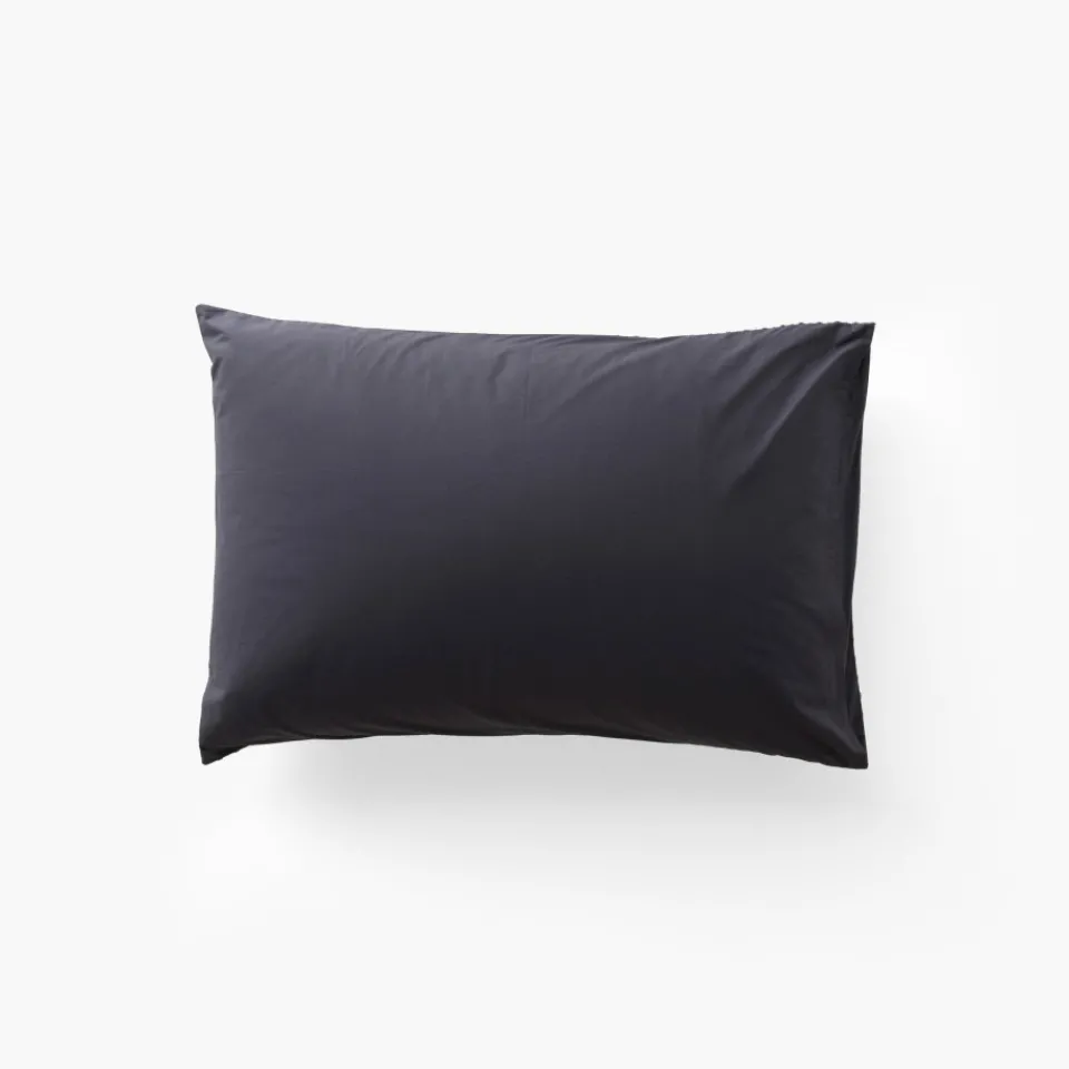 Carré Blanc Taie d'oreiller rectangulaire percale de coton Neo anthracite géometrique| Taies D’oreiller