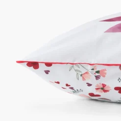 Carré Blanc Taie d'oreiller rectangulaire pur coton bio Mes Rêves|Enfant Linge De Litbio|Taies D'oreiller