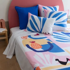 Carré Blanc Taie d'oreiller rectangulaire percale de coton imprimée abstrait Artsy| Taies D’oreiller