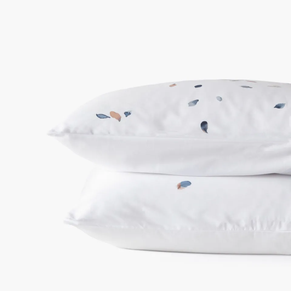 Carré Blanc Taie d'oreiller rectangulaire satin de coton Equinoxe| Taies D’oreiller