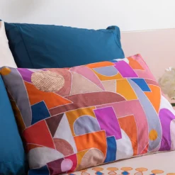 Carré Blanc Taie d'oreiller rectangulaire percale de coton Rosangela| Taies D’oreiller