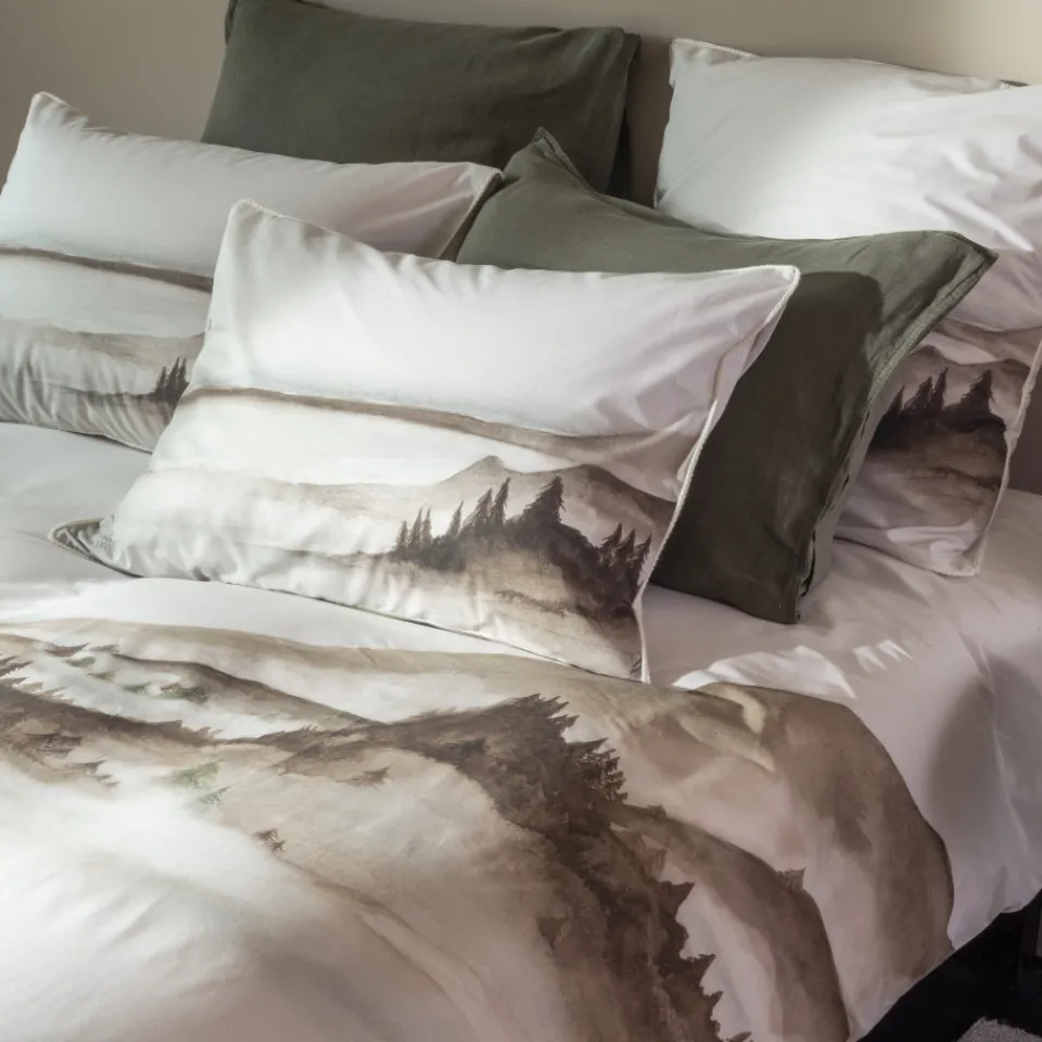 Carré Blanc Taie d'oreiller rectangulaire coton Horizons| Taies D’oreiller