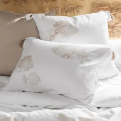 Carré Blanc Taie d'oreiller rectangulaire coton Amorgos| Taies D’oreiller