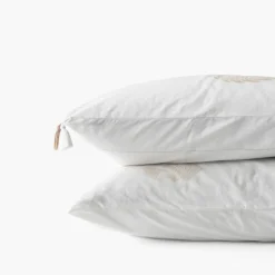 Carré Blanc Taie d'oreiller rectangulaire coton Amorgos| Taies D’oreiller