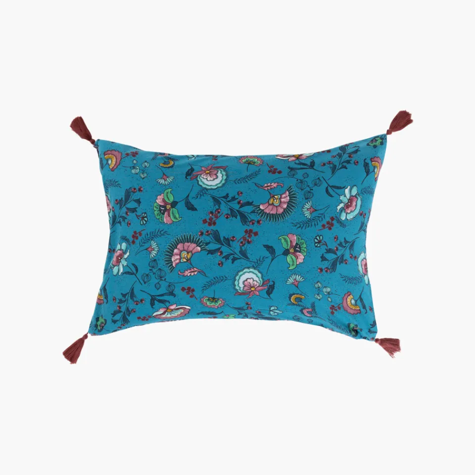 Carré Blanc Taie d'oreiller rectangulaire réversible coton et lin Bombay| Taies D’oreiller