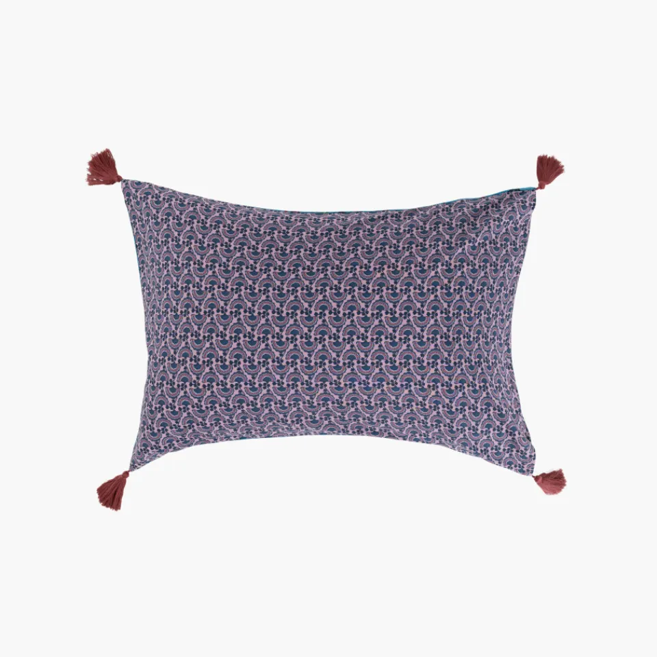 Carré Blanc Taie d'oreiller rectangulaire réversible coton et lin Bombay| Taies D’oreiller