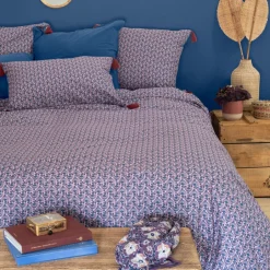 Carré Blanc Taie d'oreiller rectangulaire réversible coton et lin Bombay| Taies D’oreiller