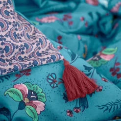 Carré Blanc Taie d'oreiller rectangulaire réversible coton et lin Bombay| Taies D’oreiller