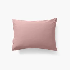Carré Blanc Taie d'oreiller rectangulaire satin de coton lavé bio Quartz blush| Taies D’oreiller