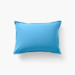 Carré Blanc Taie d'oreiller rectangulaire coton Neo azur| Taies D’oreiller