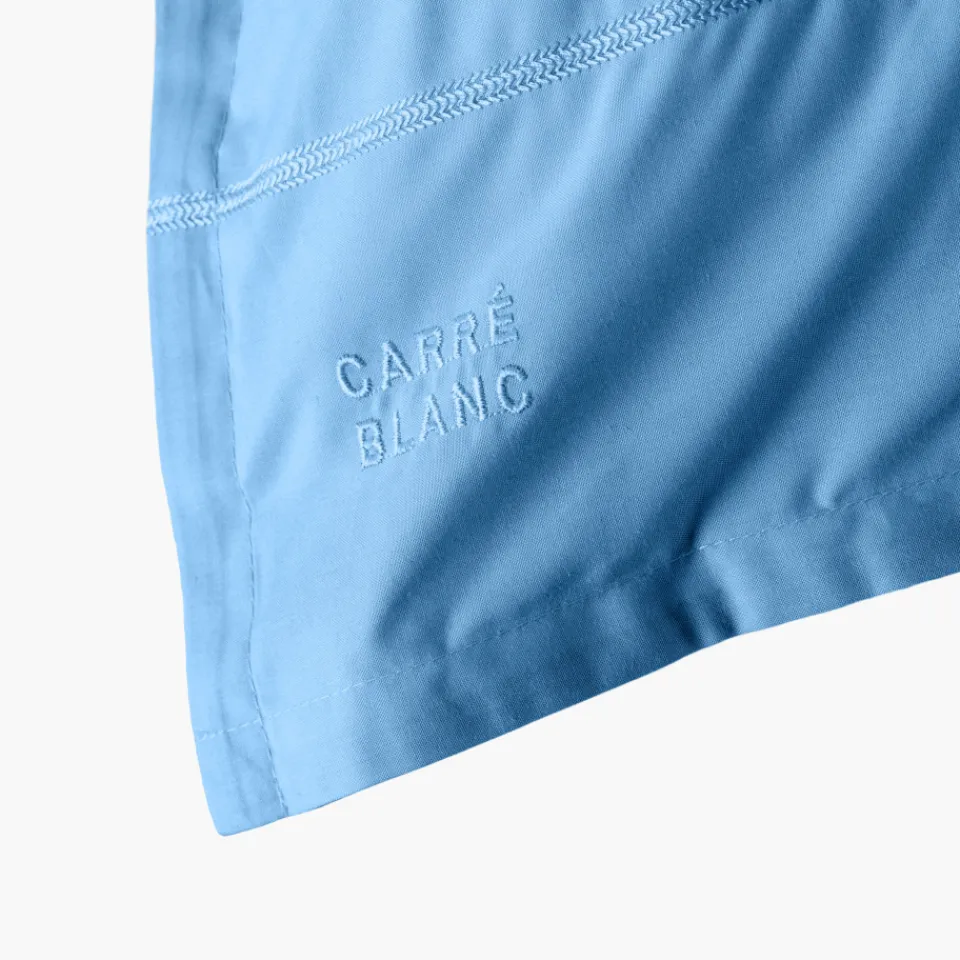 Carré Blanc Taie d'oreiller rectangulaire coton Neo azur| Taies D’oreiller