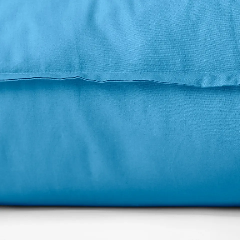 Carré Blanc Taie d'oreiller rectangulaire coton Neo azur| Taies D’oreiller