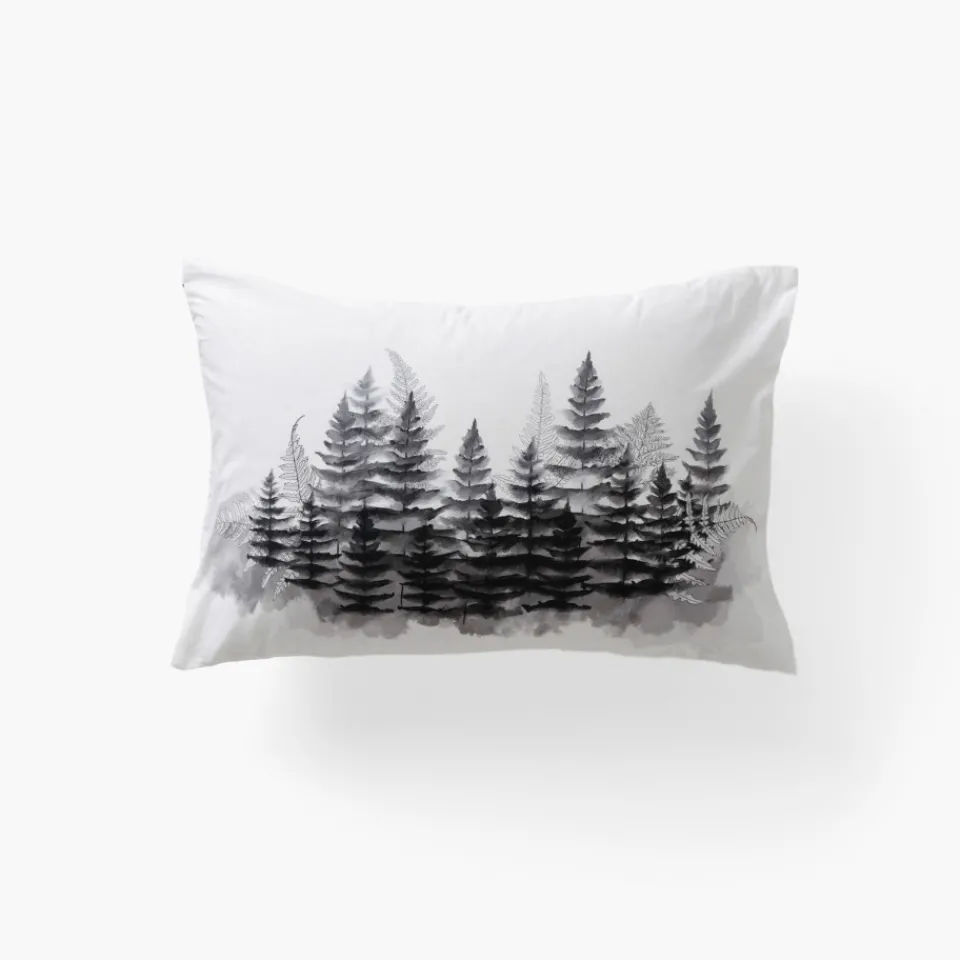 Carré Blanc Taie d'oreiller rectangulaire percale de coton Elaphe|Enfant Taies D'oreiller|Taies D’oreiller