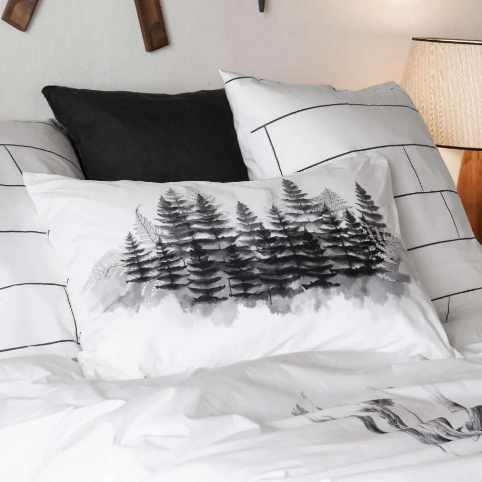 Carré Blanc Taie d'oreiller rectangulaire percale de coton Elaphe|Enfant Taies D'oreiller|Taies D’oreiller