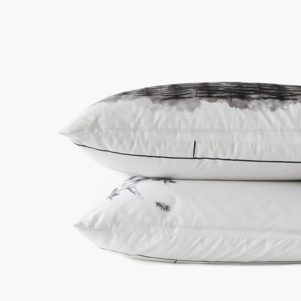 Carré Blanc Taie d'oreiller rectangulaire percale de coton Elaphe|Enfant Taies D'oreiller|Taies D’oreiller