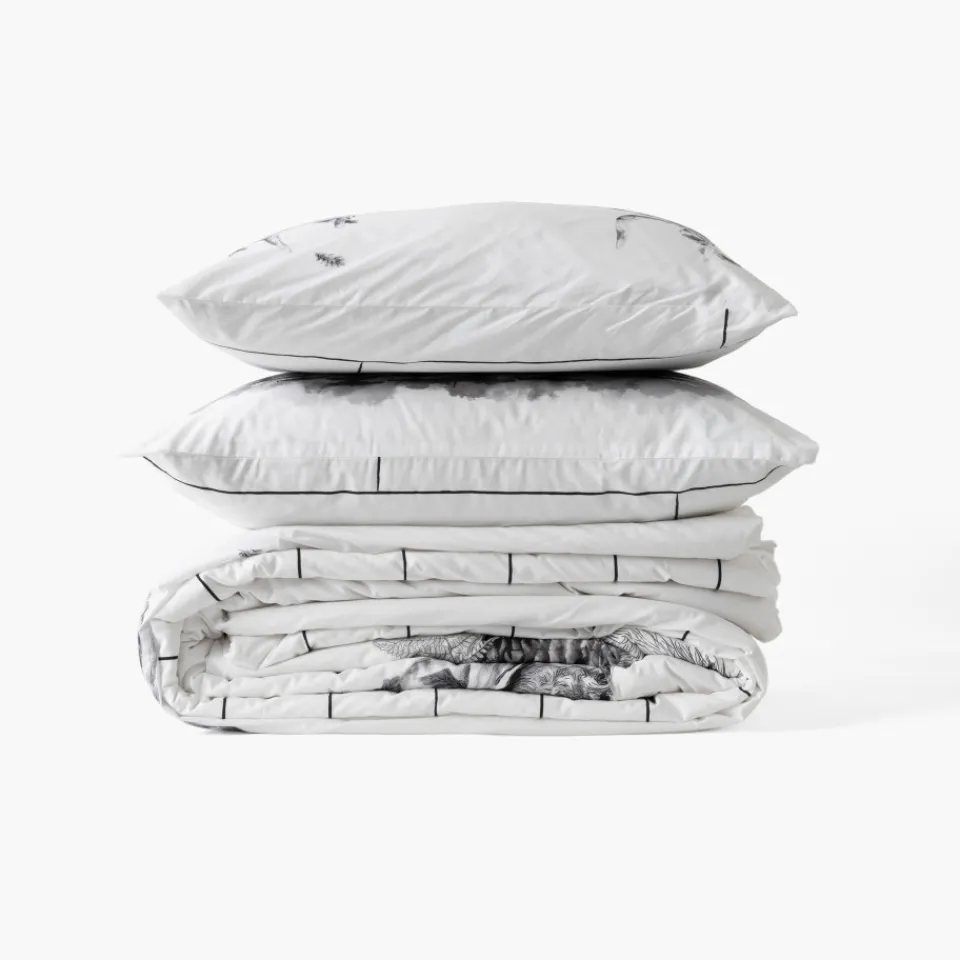 Carré Blanc Taie d'oreiller rectangulaire percale de coton Elaphe|Enfant Taies D'oreiller|Taies D’oreiller