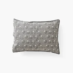 Carré Blanc Taie d'oreiller rectangulaire lin et coton lavé Eclipse| Taies D’oreiller