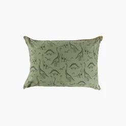 Carré Blanc Taie d'oreiller rectangulaire pur coton biologique Dinotopi|Enfant Linge De Litbio|Taies D'oreiller