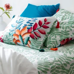 Carré Blanc Taie d'oreiller rectangulaire percale de coton Balata| Taies D’oreiller