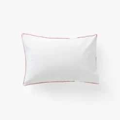 Carré Blanc Taie d'oreiller rectangulaire percale de coton Roland-Garros 2023| Taies D’oreiller