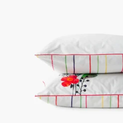 Carré Blanc Taie d'oreiller rectangulaire coton Rosella| Taies D’oreiller