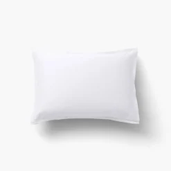 Carré Blanc Taie d'oreiller rectangulaire satin de coton jacquard pois et rayures Prestige blanc| Taies D’oreiller