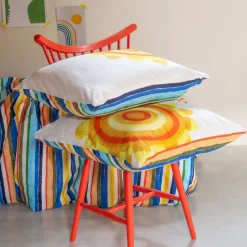 Carré Blanc Taie d'oreiller rectangulaire coton bio Pinata|Enfant Linge De Litbio|Taies D'oreiller