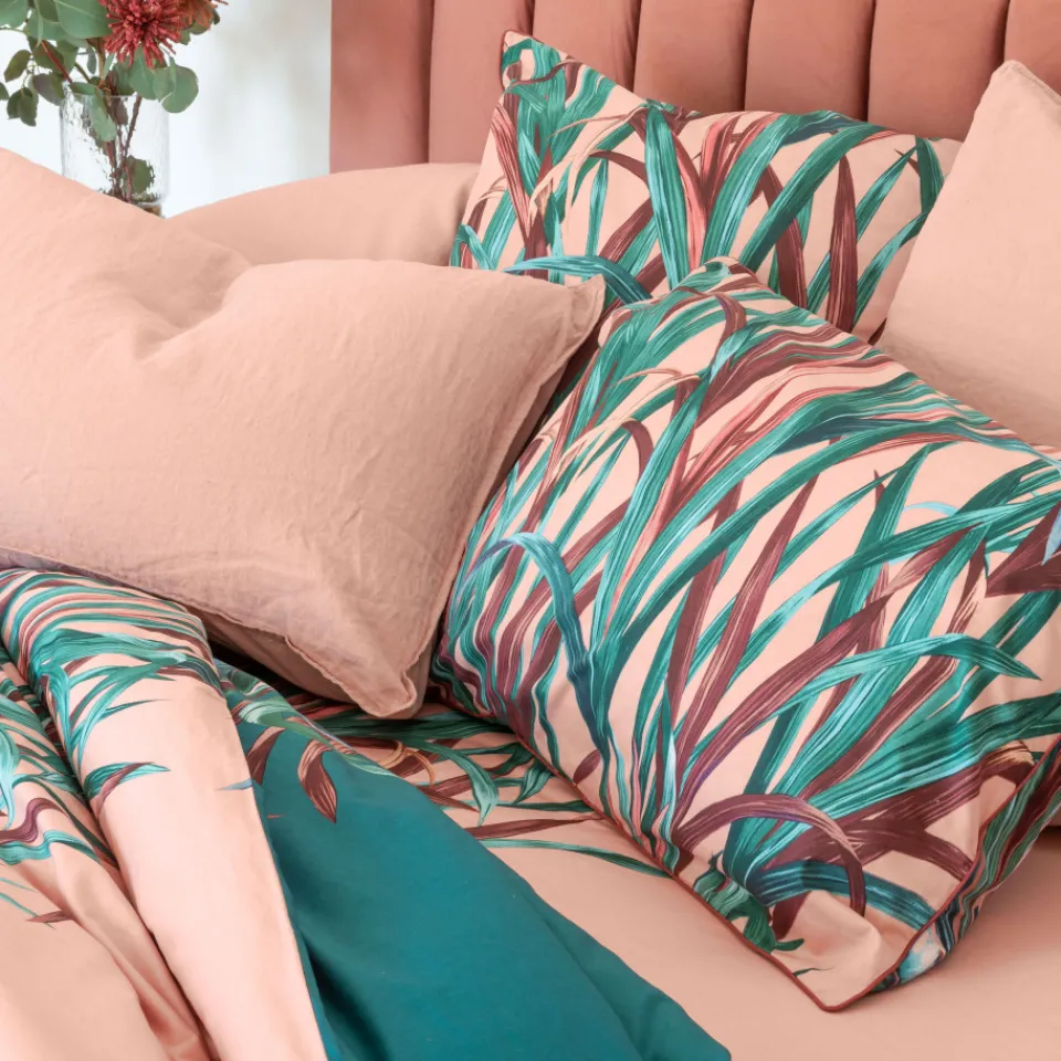 Carré Blanc Taie d'oreiller rectangulaire réversible percale de coton Calathéa| Taies D’oreiller