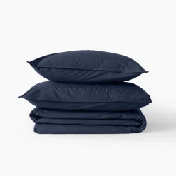 Carré Blanc Taie d'oreiller rectangulaire coton Neo marine| Taies D’oreiller