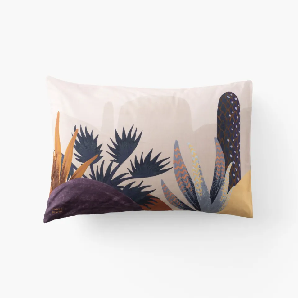 Carré Blanc Taie d'oreiller rectangulaire coton Sonora| Taies D’oreiller