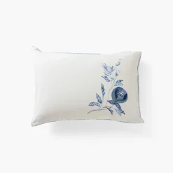 Carré Blanc Taie d'oreiller rectangulaire lin et coton lavé Madeleine| Taies D’oreiller