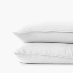 Carré Blanc Taie d'oreiller rectangulaire lin et coton lavé Songe blanc| Taies D’oreiller