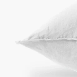 Carré Blanc Taie d'oreiller rectangulaire lin et coton lavé Songe blanc| Taies D’oreiller