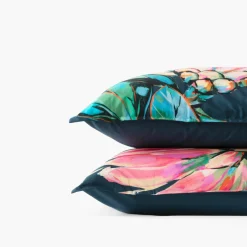 Carré Blanc Taie d'oreiller rectangulaire percale de coton Protea| Taies D’oreiller