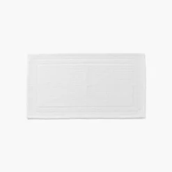 Carré Blanc Tapis de bain bouclette de coton biologique Source blanc| Tapis De Bain
