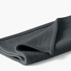 Carré Blanc Tapis de bain bouclette de coton biologique Source fusain| Tapis De Bain