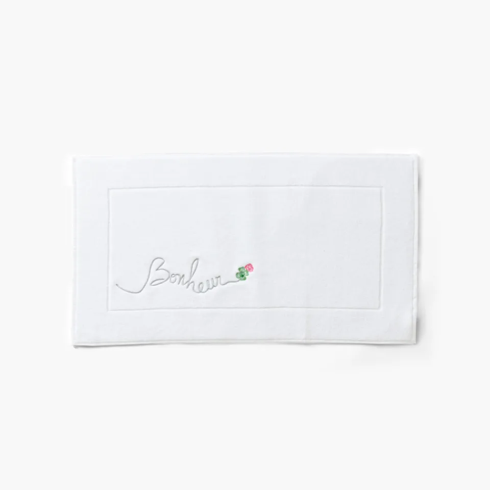 Carré Blanc Tapis de bain bouclette de coton Eloges blanc| Tapis De Bain