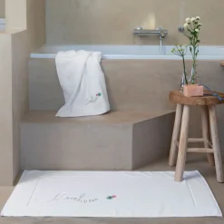 Carré Blanc Tapis de bain bouclette de coton Eloges blanc| Tapis De Bain